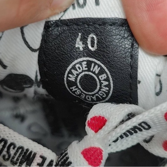 NWOT Cool LOVE MOSCHINO Black Glitter With Monogram Shoe Laces Ladies Size IT|40 - Picture 6 of 10